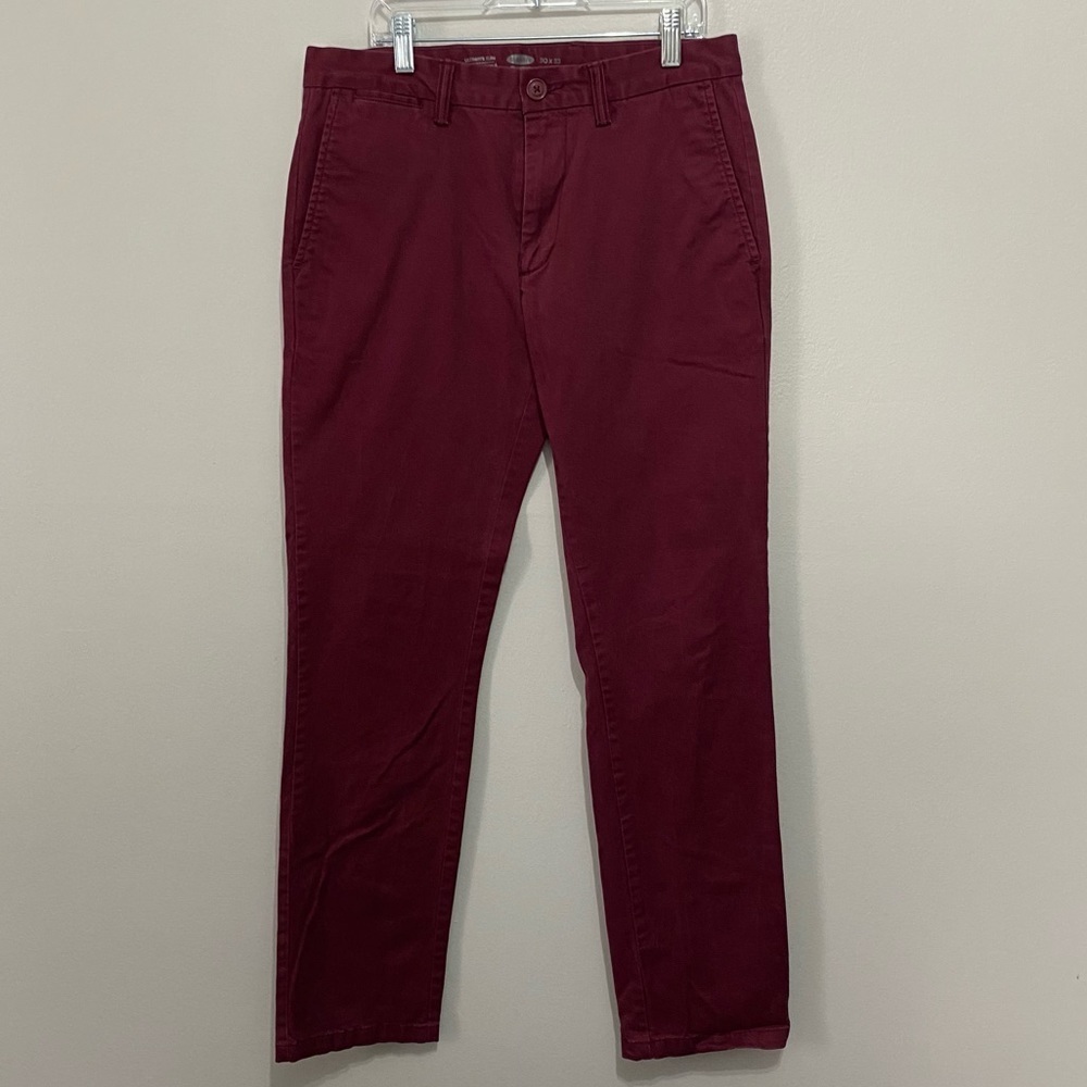 Old Navy Maroon Ultimate Slim Chino Pant 30x32
